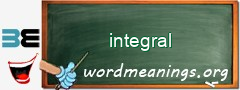 WordMeaning blackboard for integral
